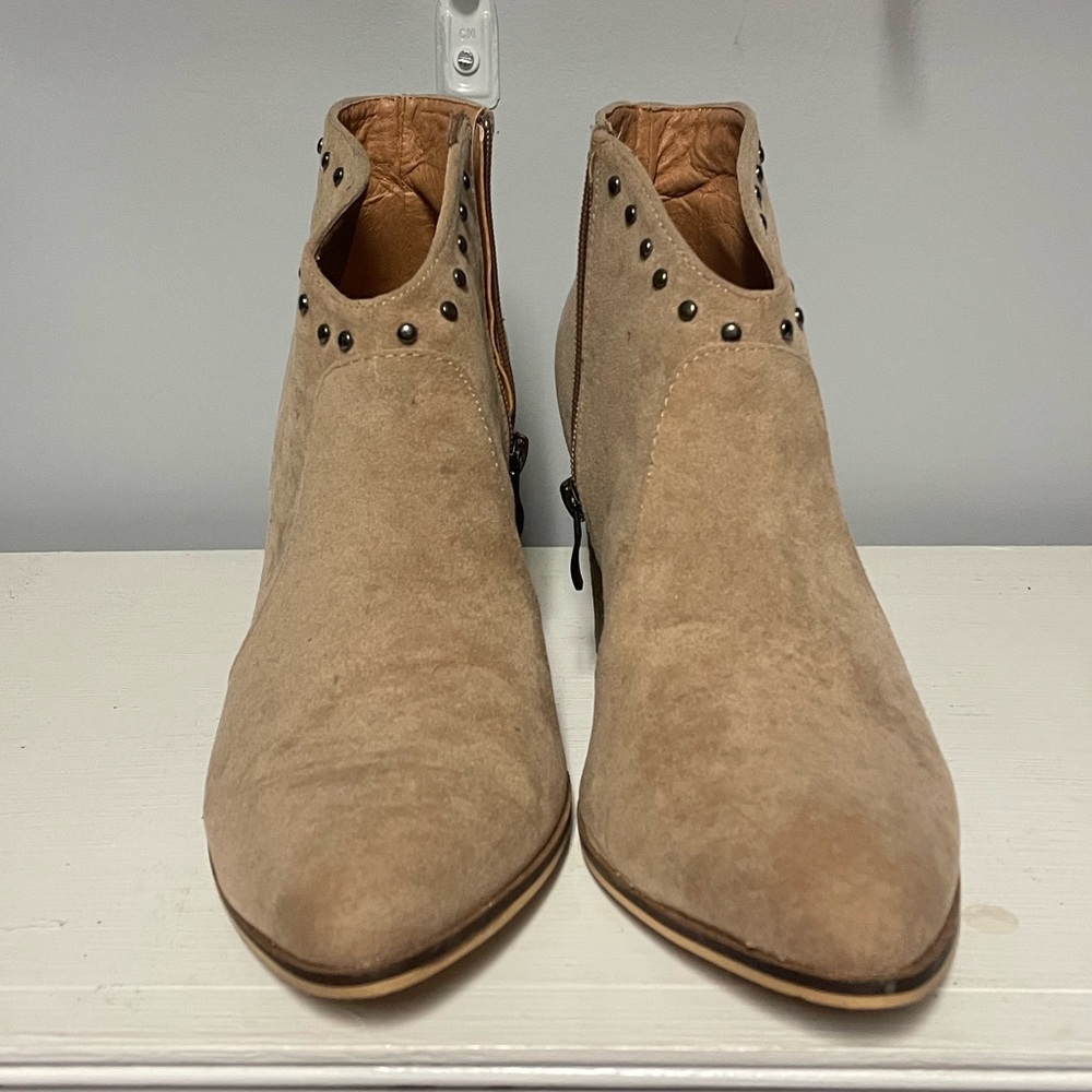 Camel Colored Suede Booties - image 1